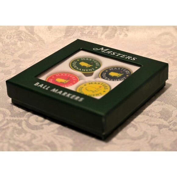 Masters Golf Ball Markers 4Pack Augusta National Classic Logo PGA Tiger - Picture 3 of 3